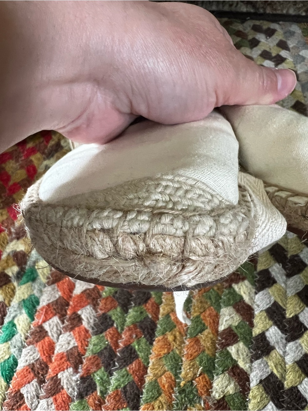 J. Crew Women’s Cream Canvas Espadrille Lace-Up Sandals - Picture 8 of 14